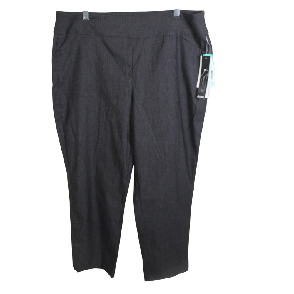 Tribal Fia Straight Trouser Pants Dark Charcoal Grey Flatten It‎ Size 16 NWT